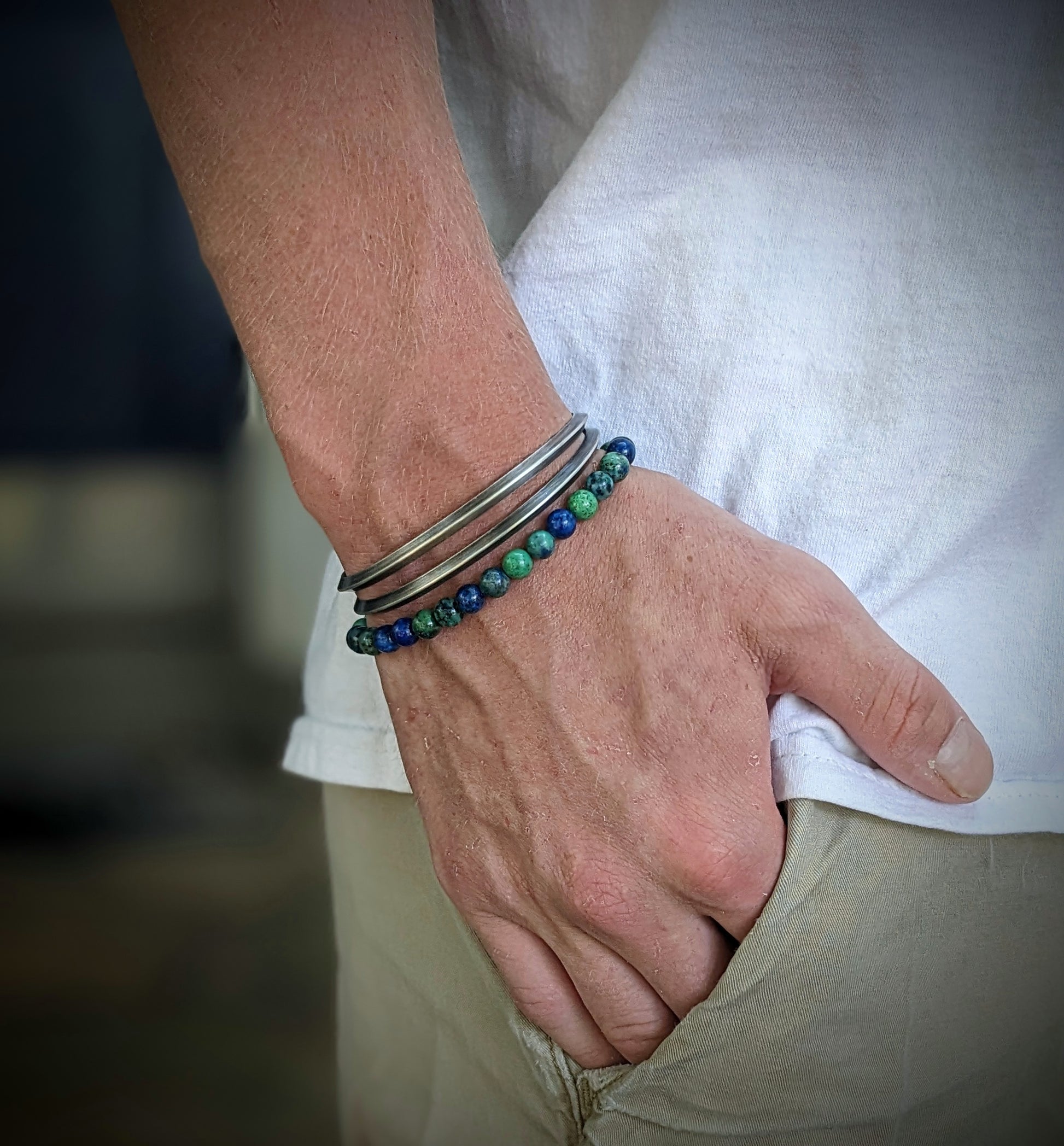 men's 6mm adjustable bead bracelet