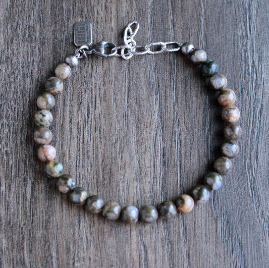 men's 6mm gemstone bead bracelet