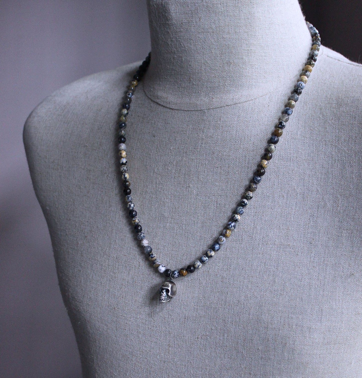 men's 26 inch 6mm bead necklace