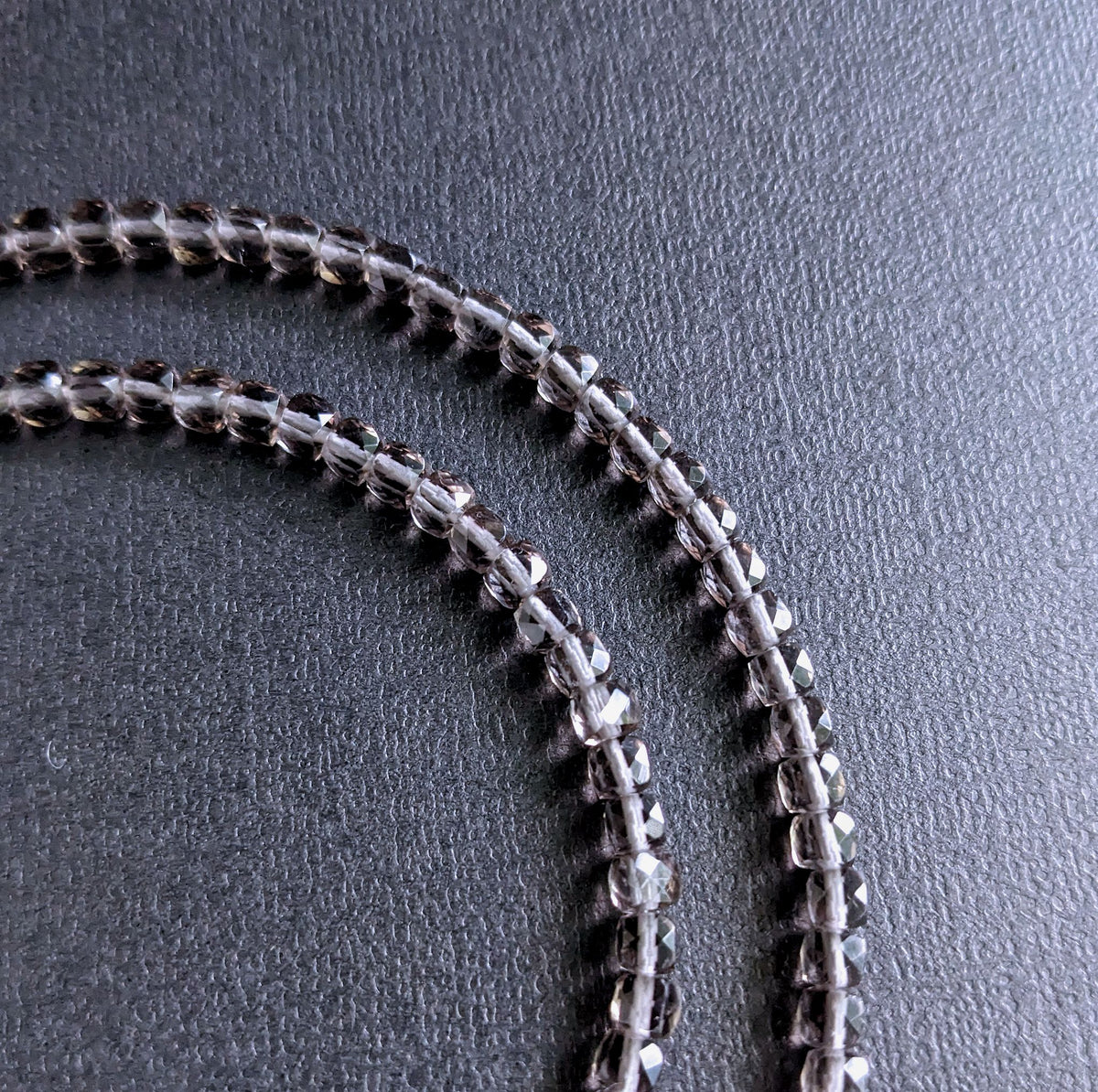 4mm micro faceted gemstone bead necklace
