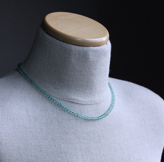 men's light blue gemstone bead necklace