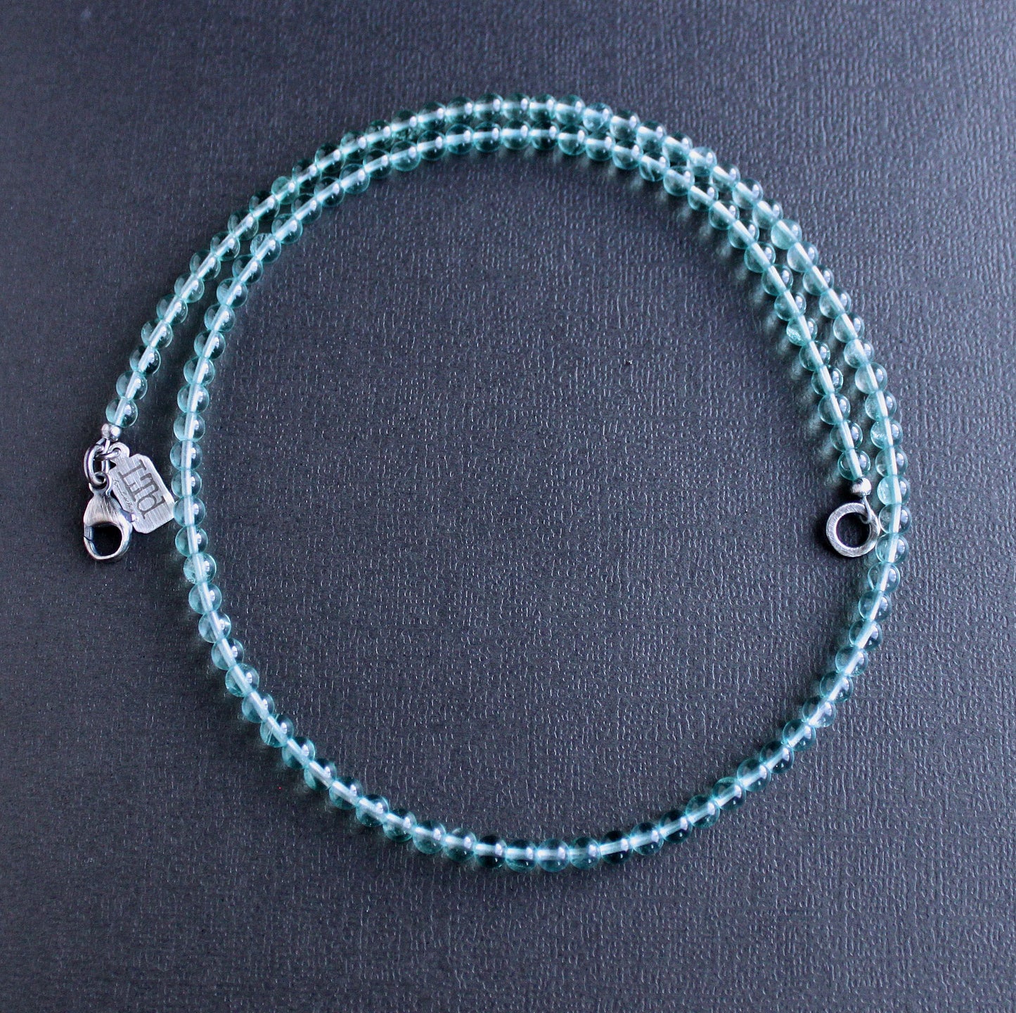 men's 4mm blue fluorite bead necklace