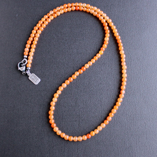 men's orange aventurine bead necklace