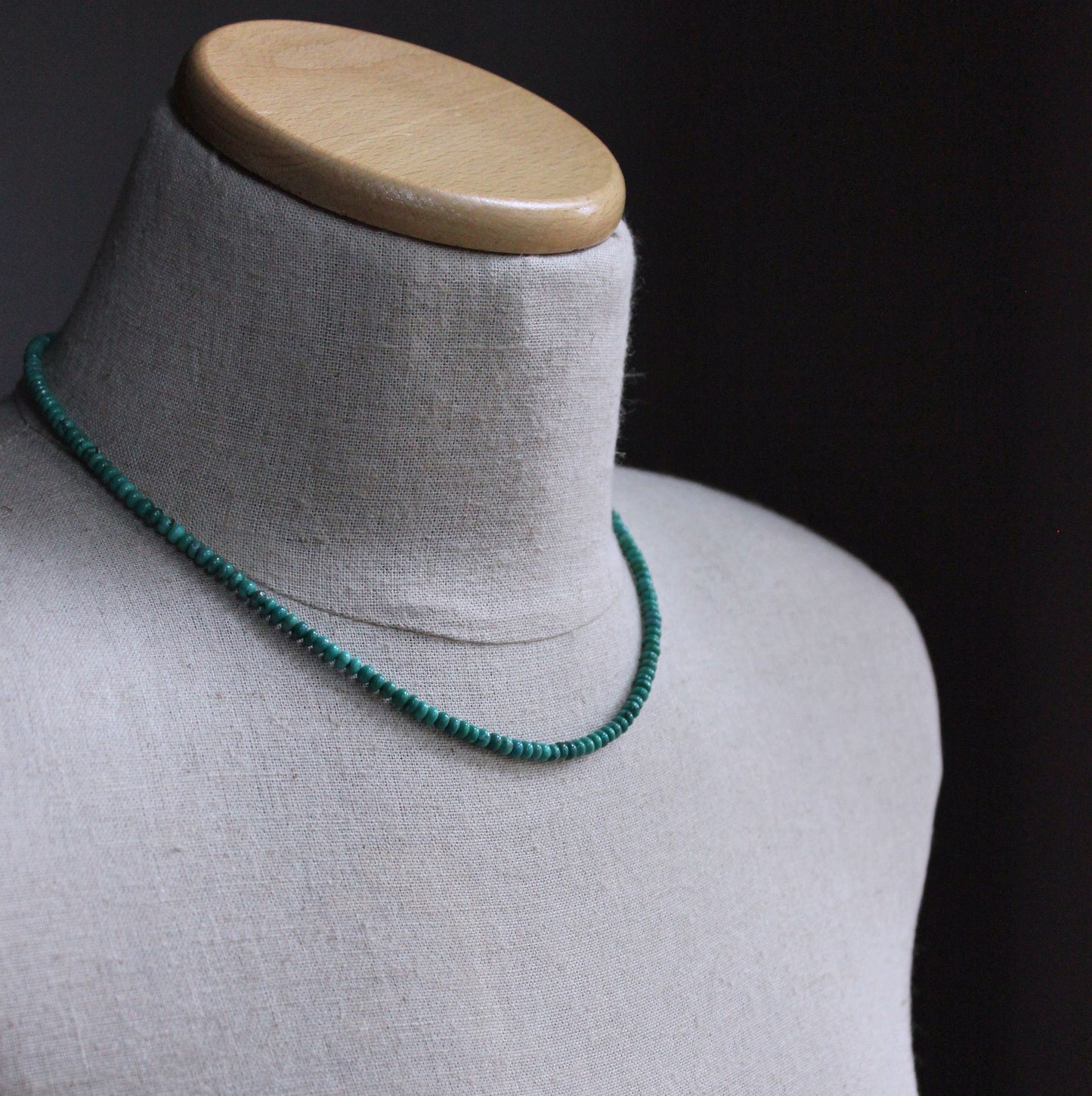 Men's 4mm turquoise bead necklace