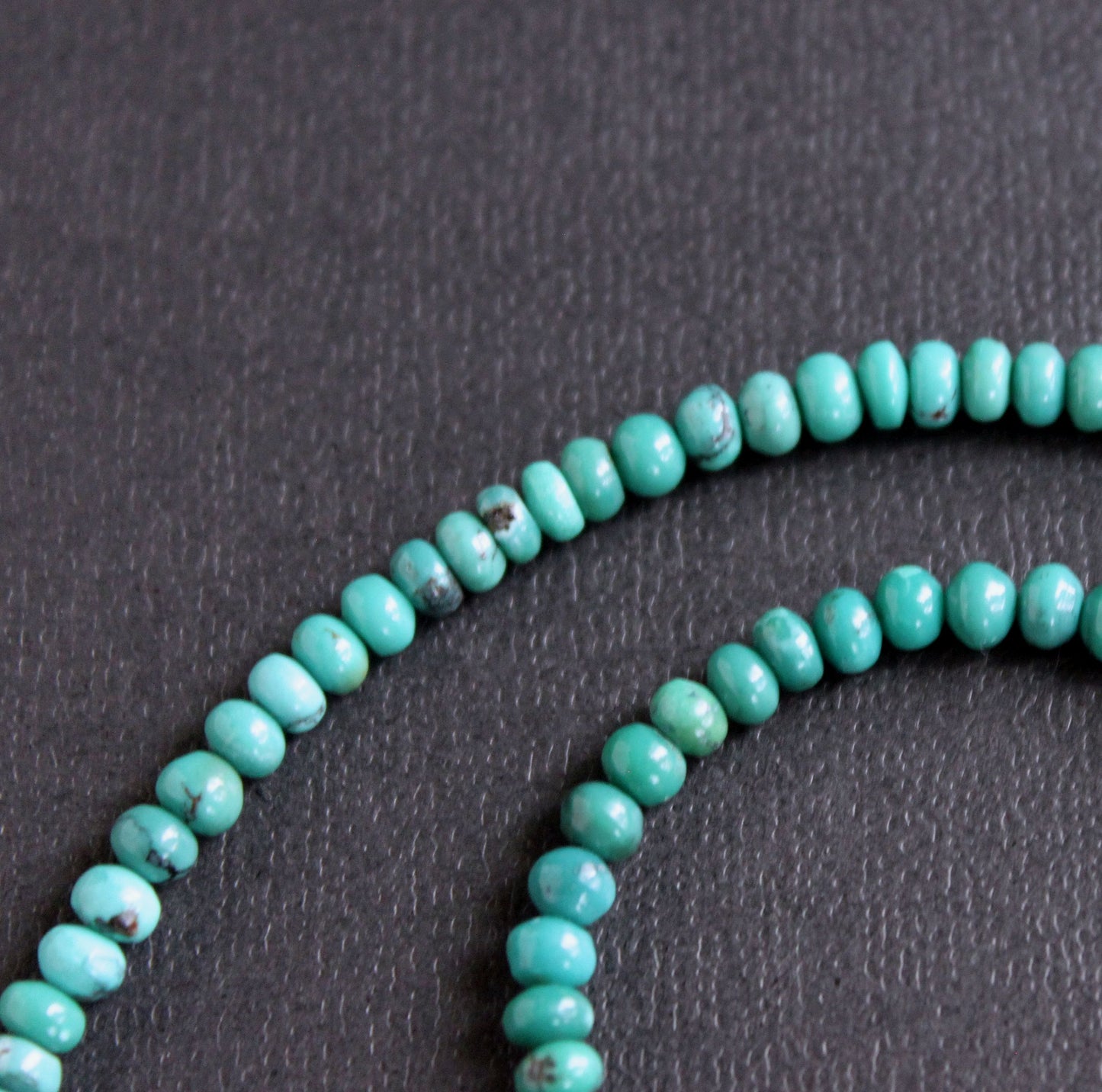 men's real turquoise bead necklace, 4mm