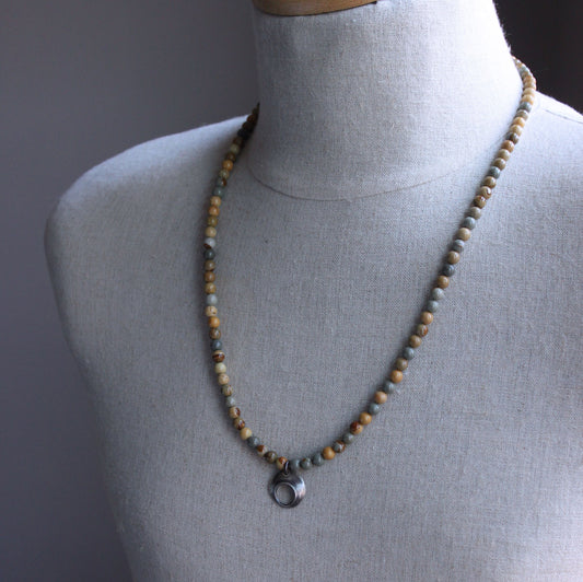 Wild Horse Jasper, Silver Pendant Necklace