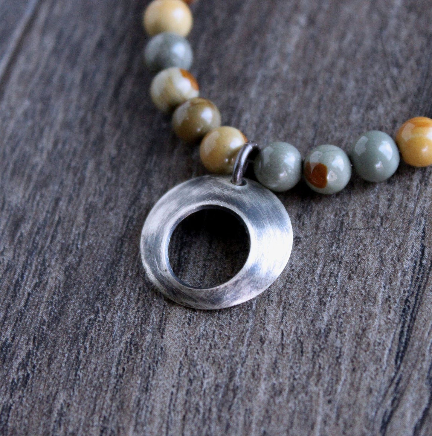 Wild Horse Jasper, Silver Pendant Necklace