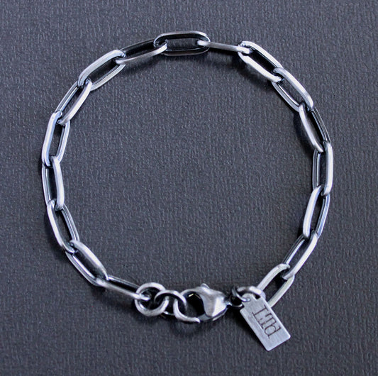 men's sterling silver long link bracelet