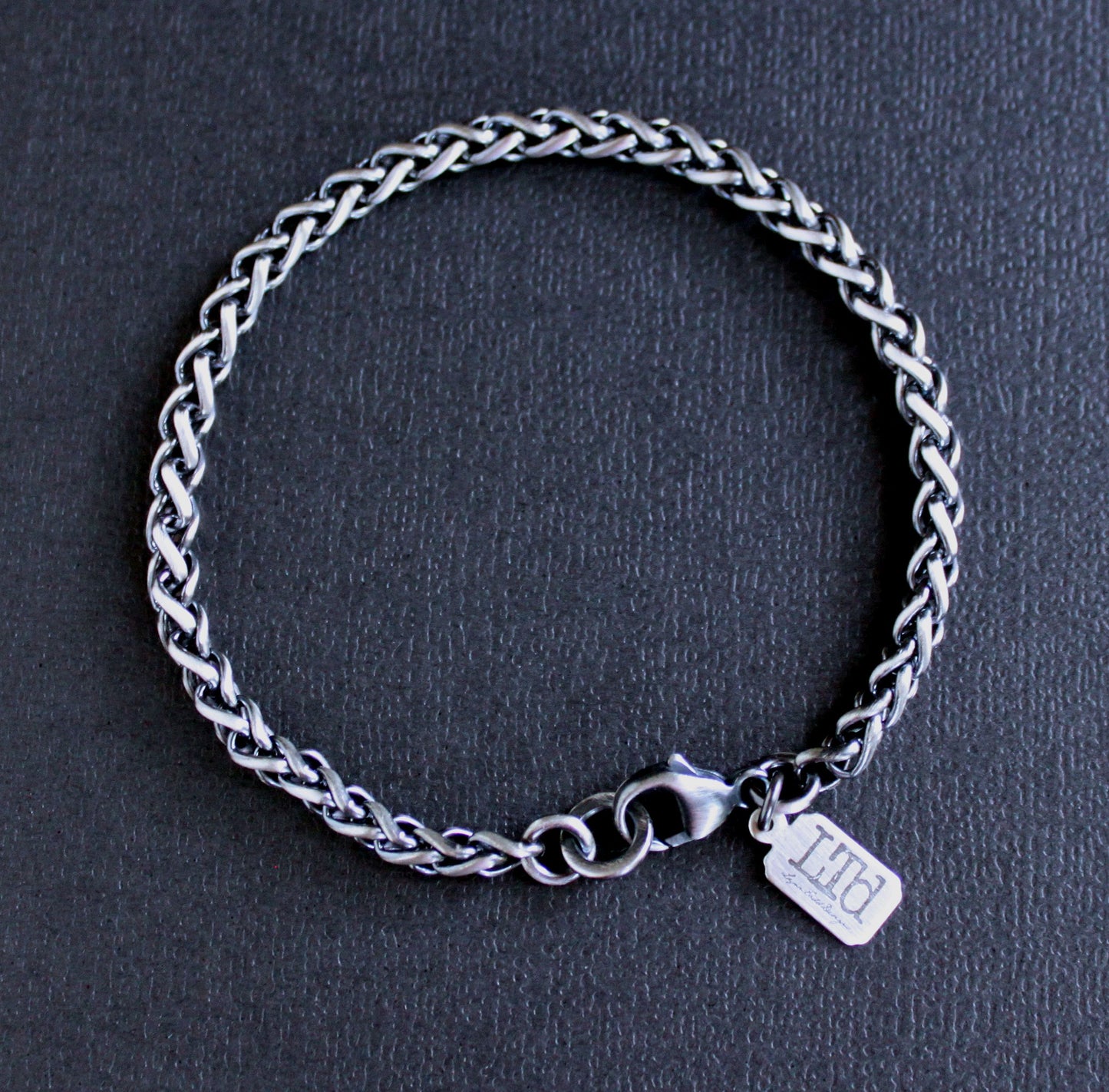 men's 4mm sterling silver chain bracelet