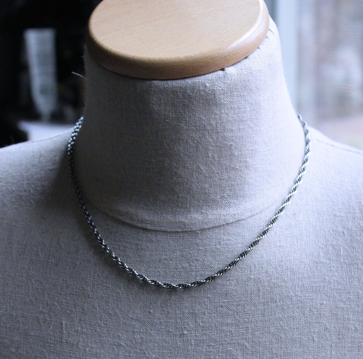 men's 3.5 silver rope chain necklace