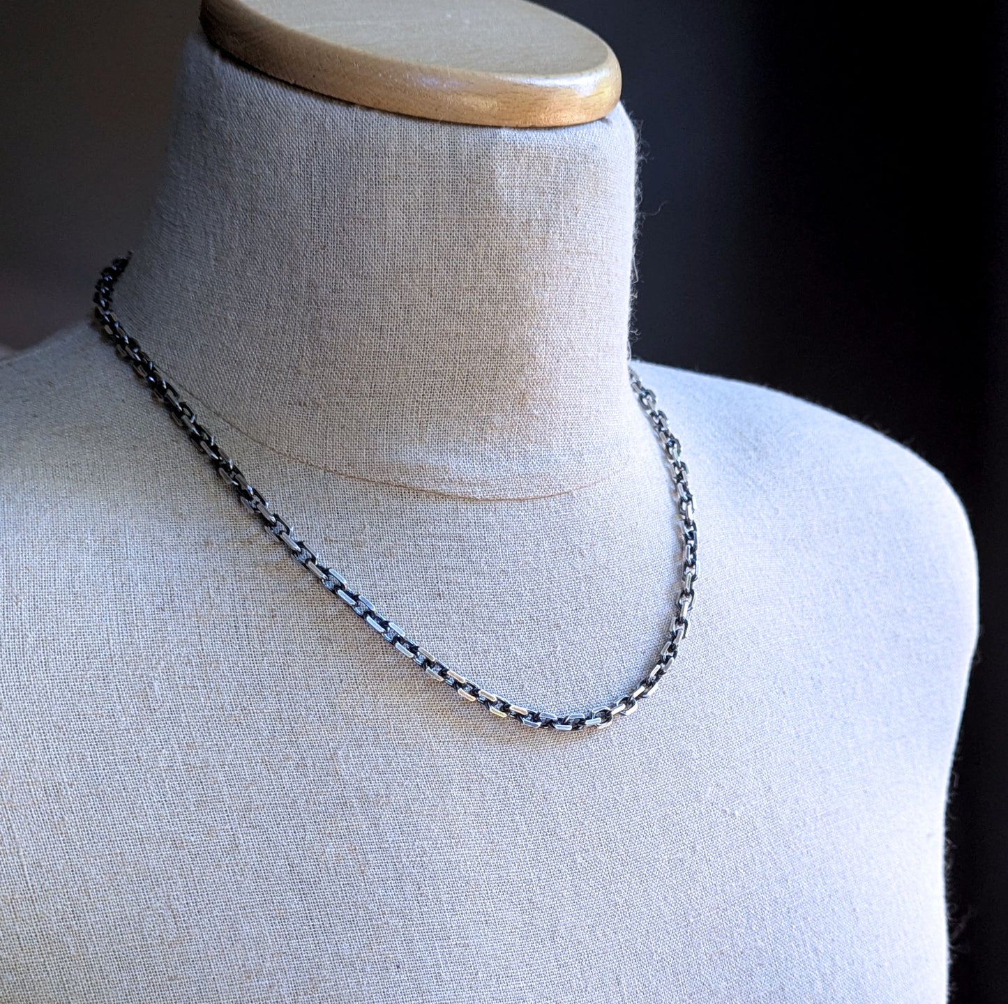 men's sterling silver diamond cut 5x7mm cable chain necklace