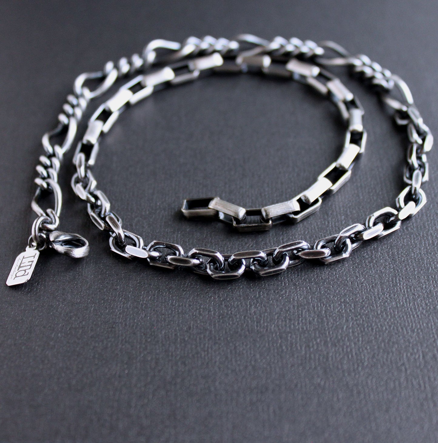 Men's thick sterling silver chain necklace