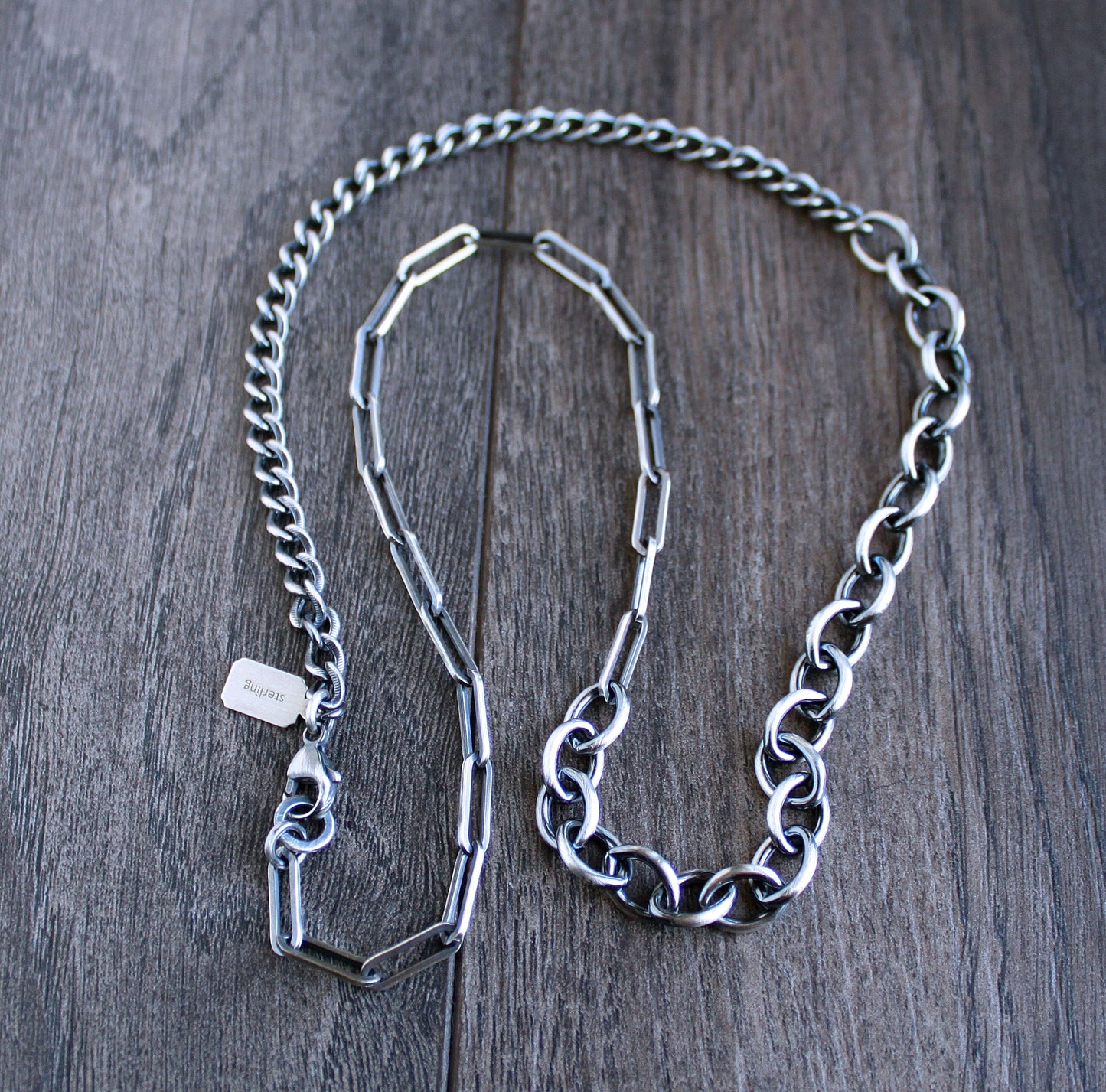 Mixed Chain Necklace, 24 inches