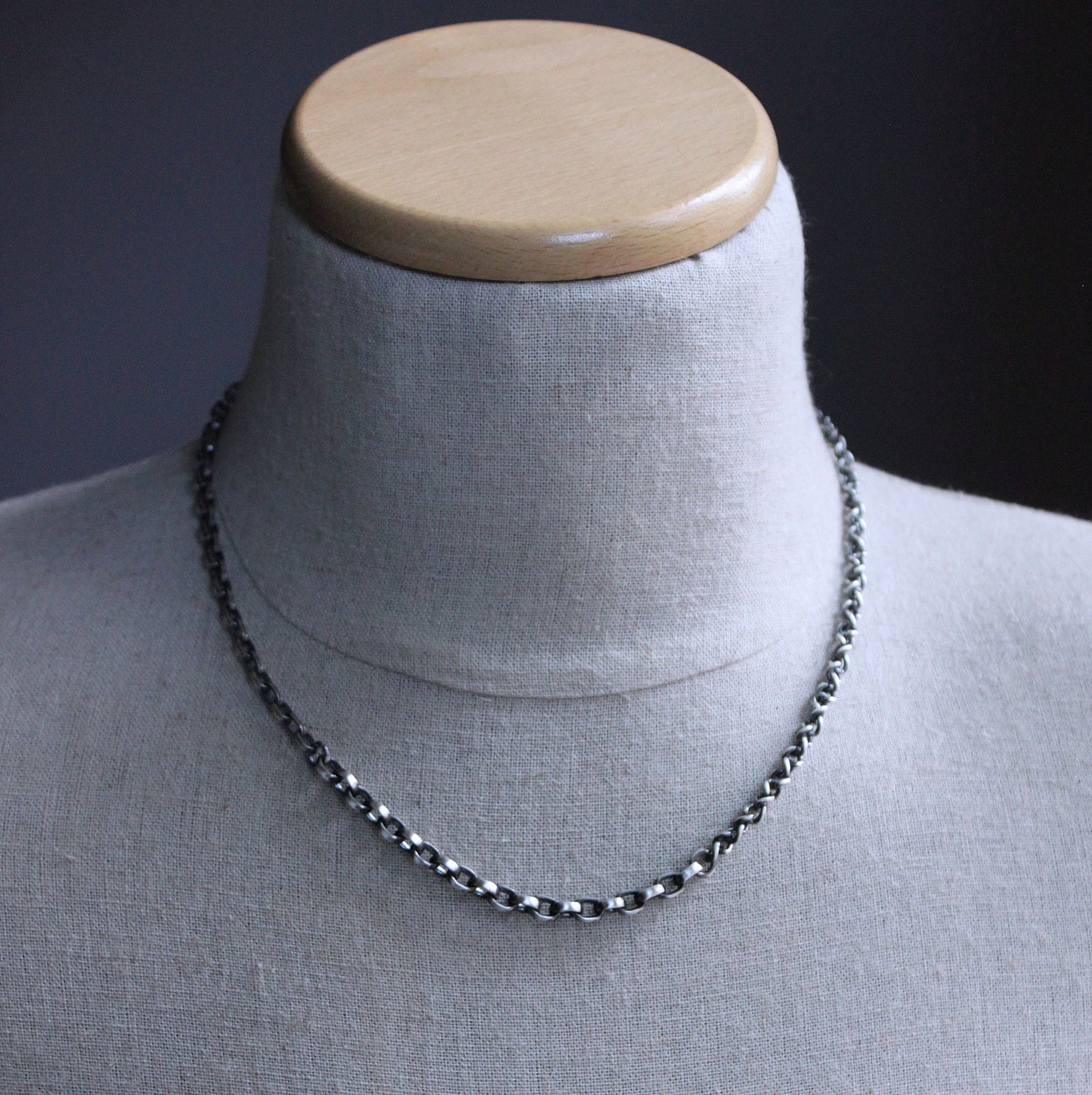 Men's 20 inch Sterling Silver  Mixed Chain necklace