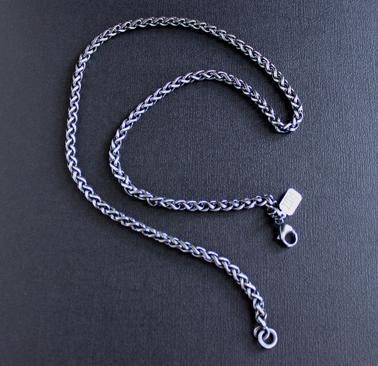 men's 4mm wheat chain necklace