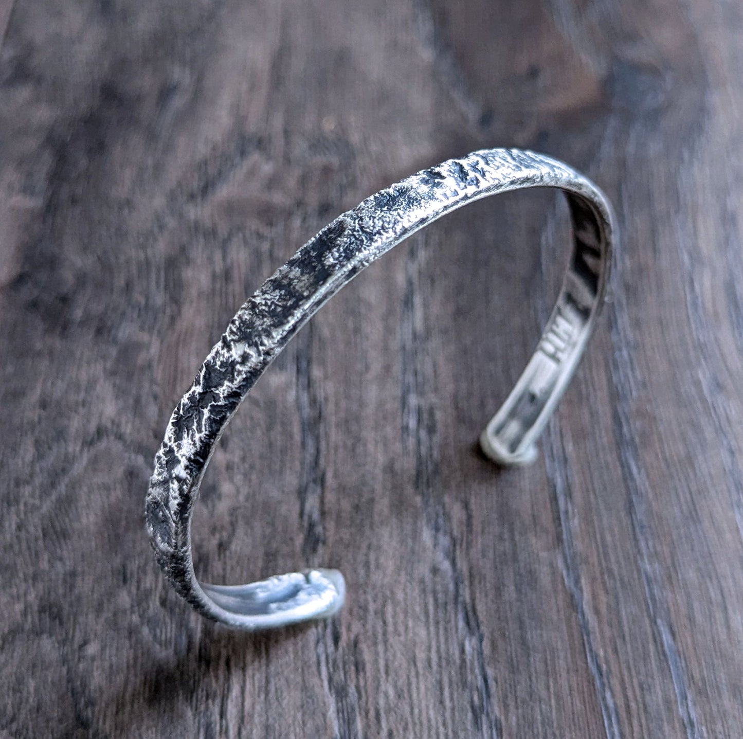 men's reticulated silver cuff bracelet