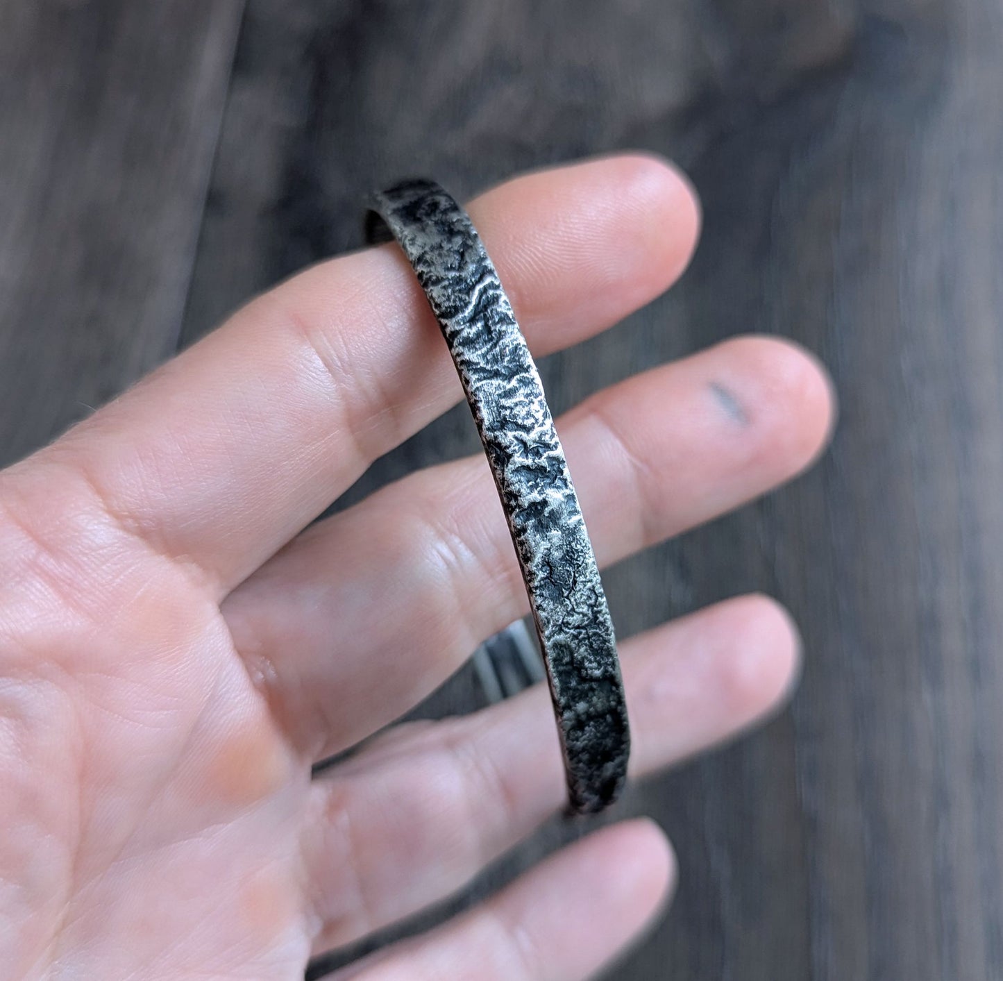 men's narrow sterling silver cuff bracelet