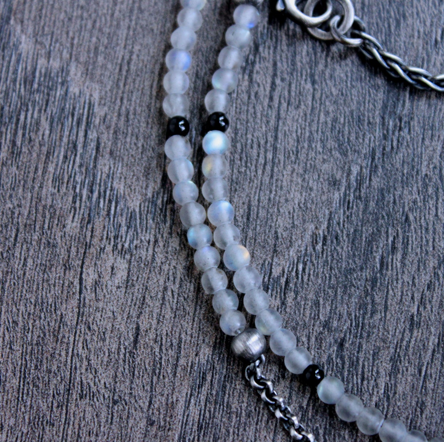 4mm labradorite bead necklace