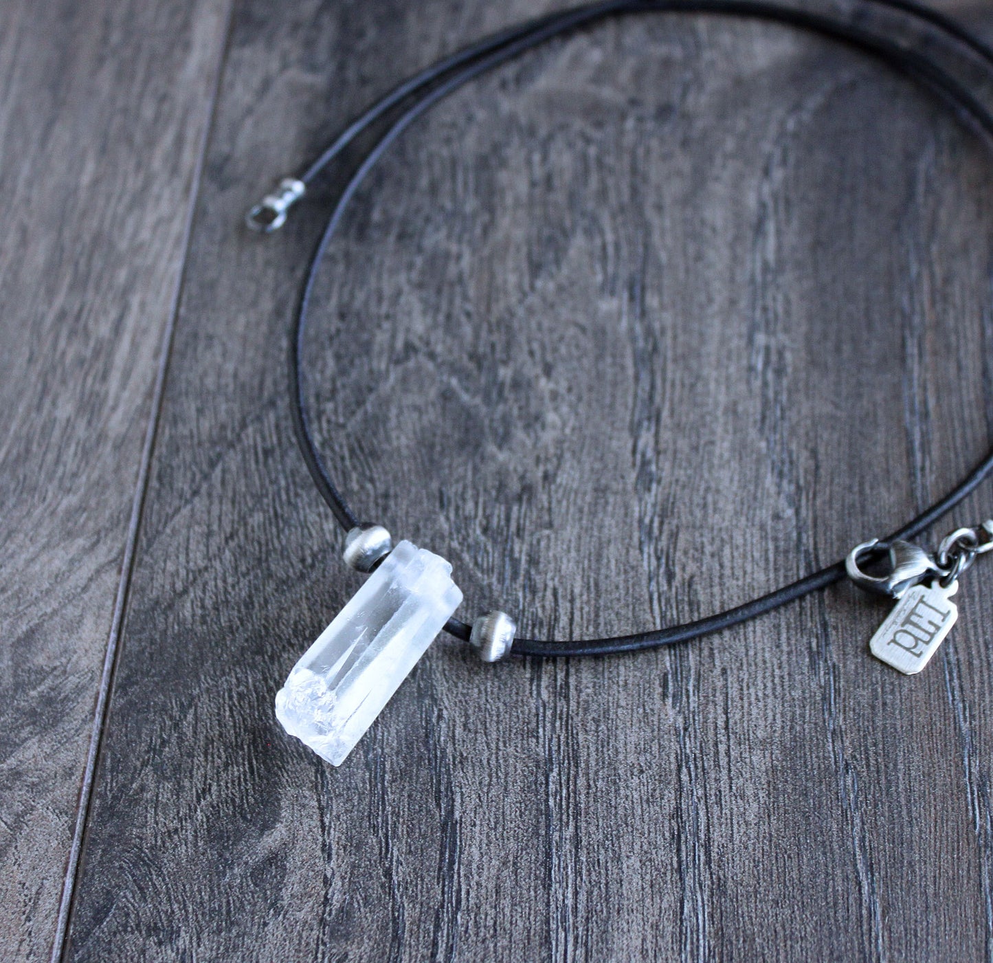 Rough Quartz Crystal on Leather Cord No. 10