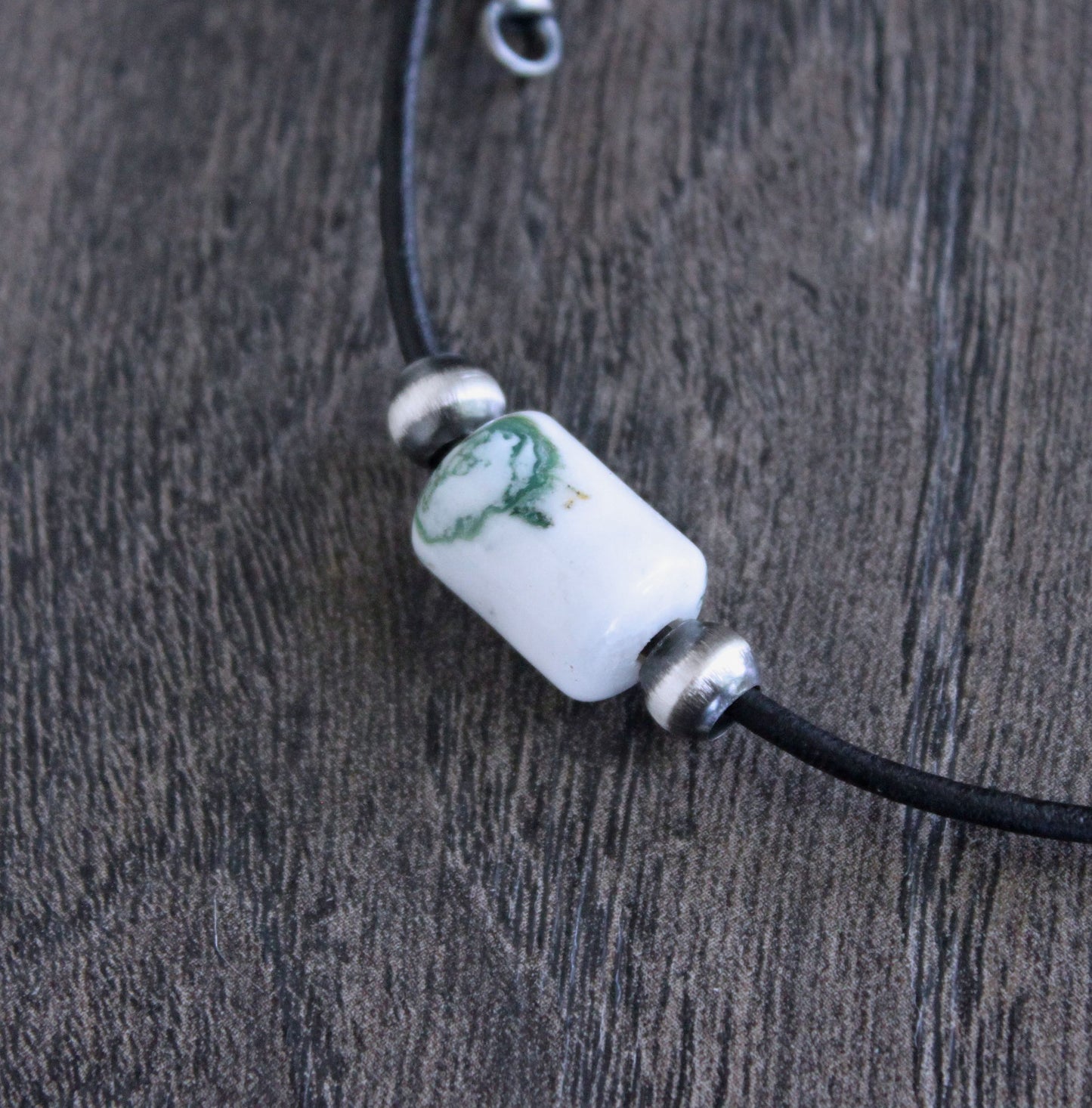 large bead leather cord necklace