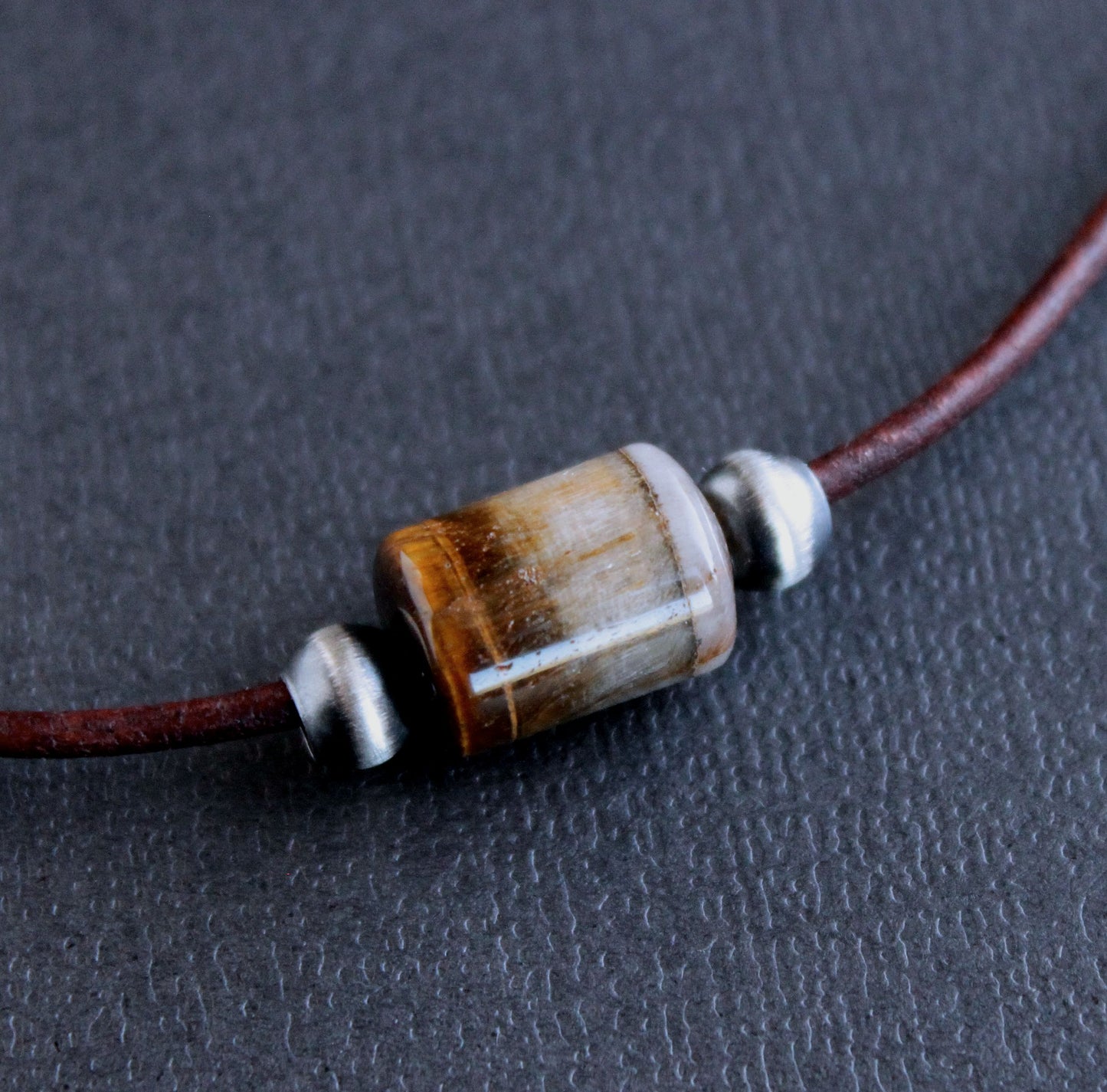 large tiger's eye bead necklace