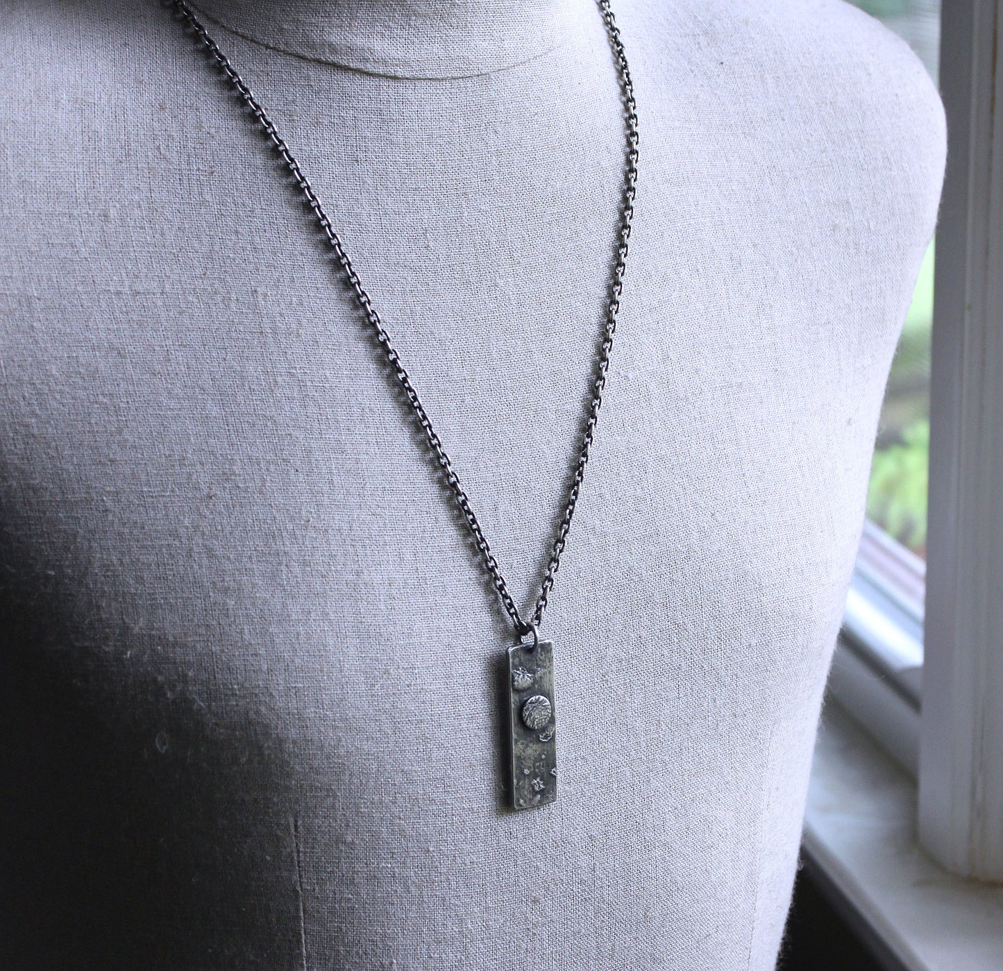 Men's Unique Sterling Silver Pendant Necklace