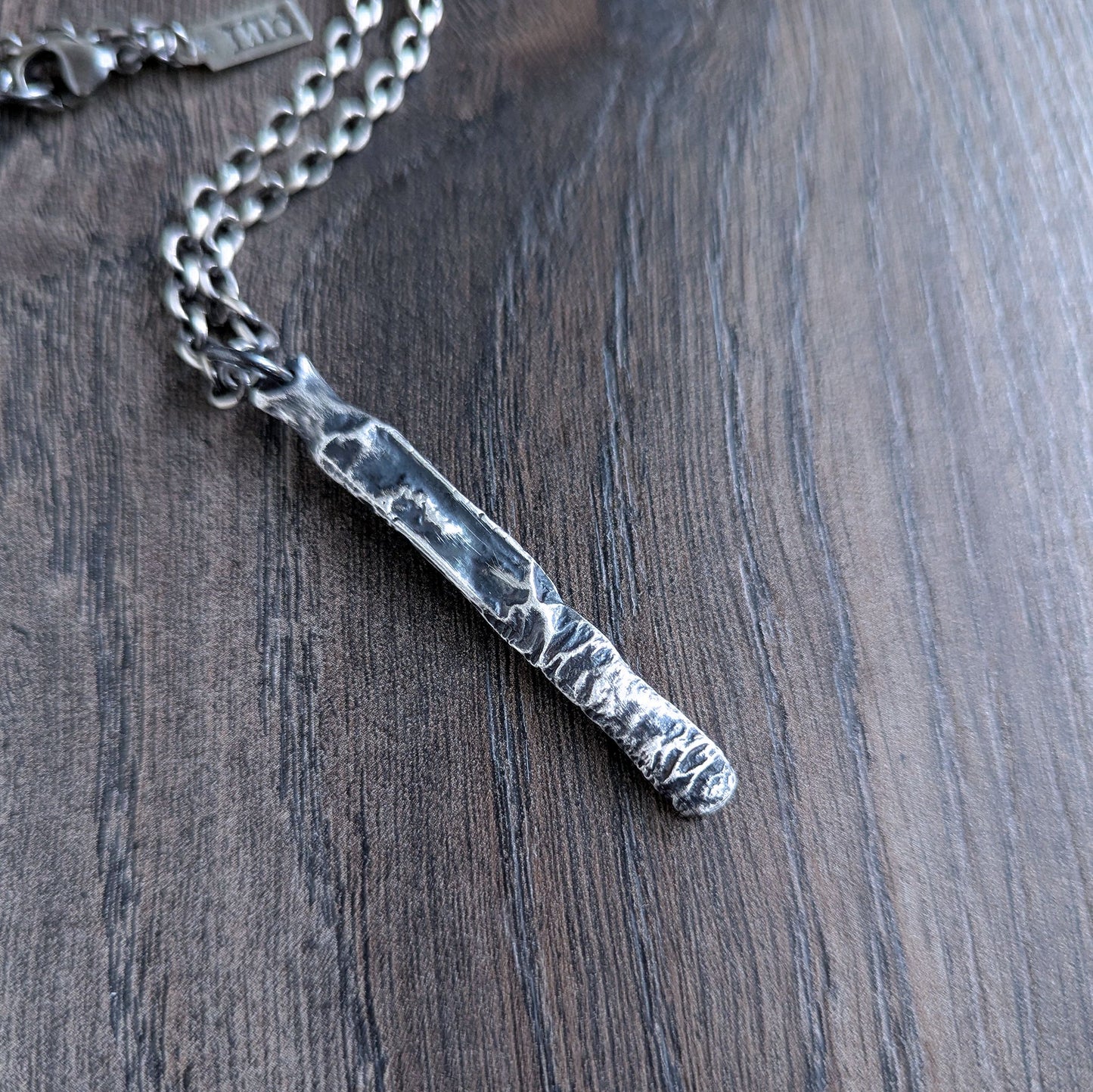 men's rugged sterling silver pendant necklace
