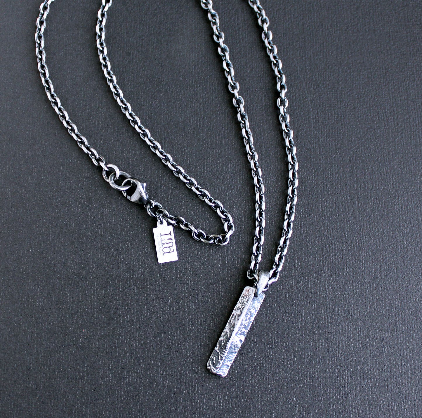 Small Rustic Silver Pendant Necklace