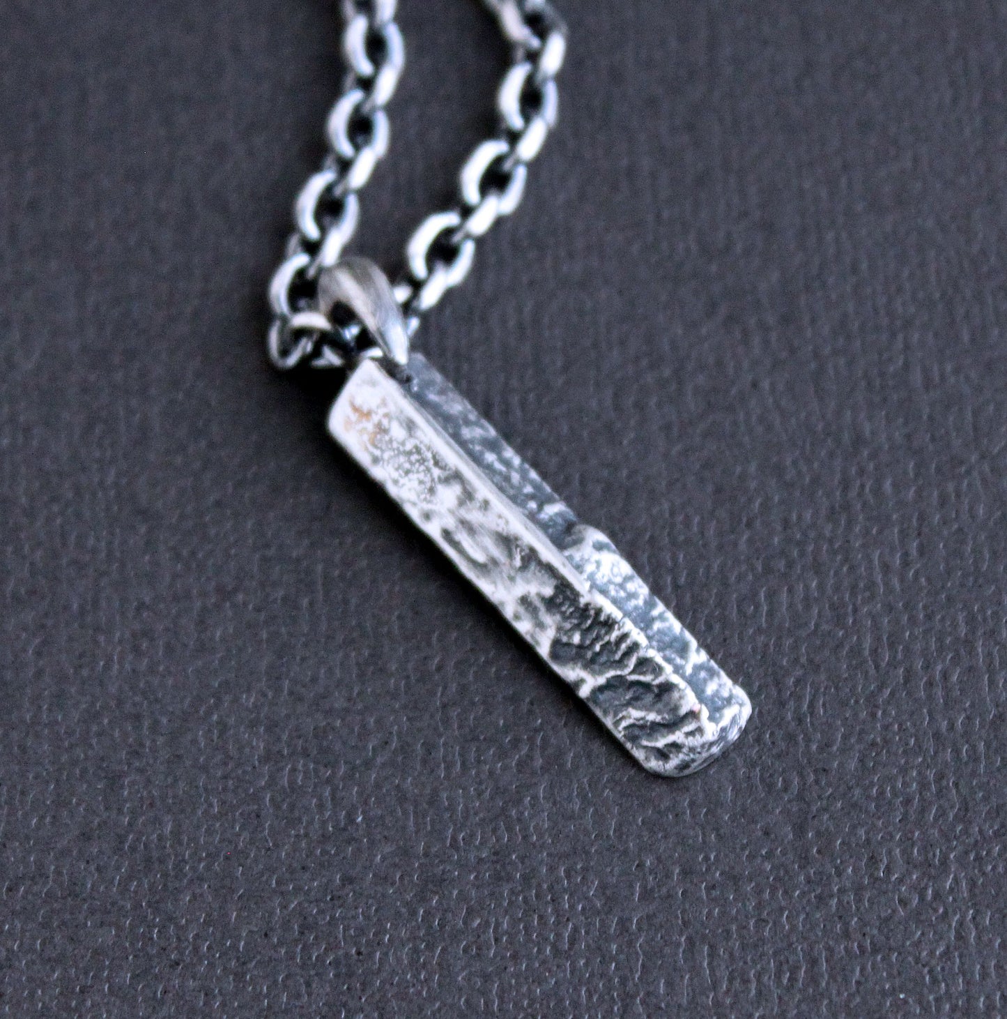 Small Rustic Silver Pendant Necklace