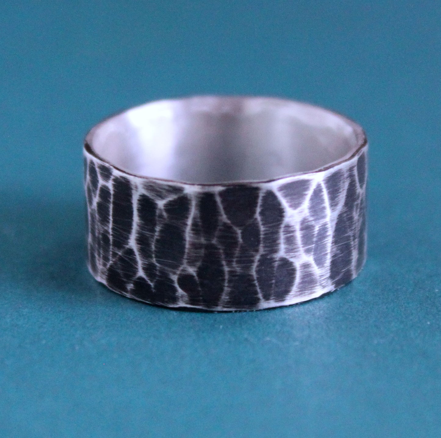 Hammered Wide Band Ring, Size 10