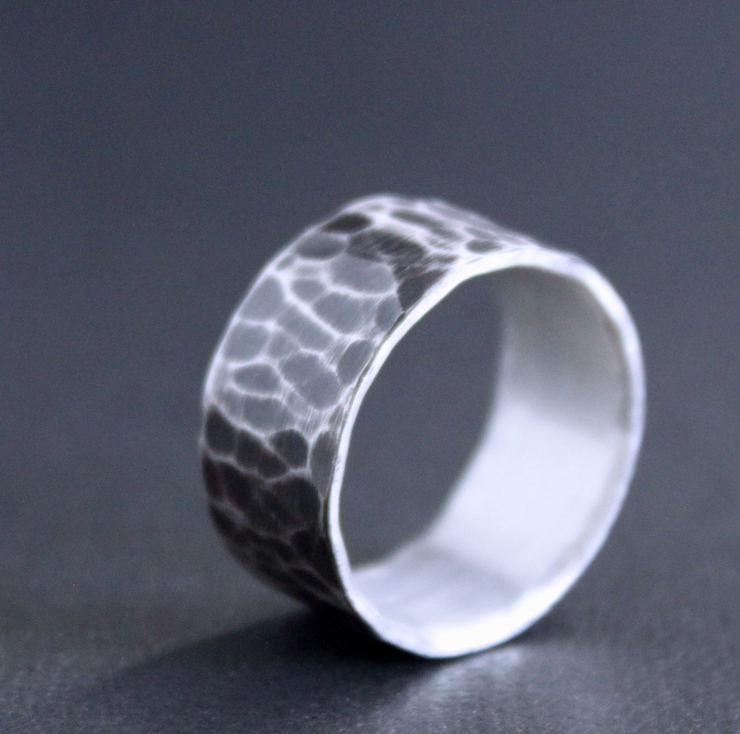 Hammered Wide Band Ring, Size 10