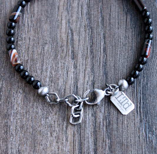 Men's adjustable 4mm bead bracelet