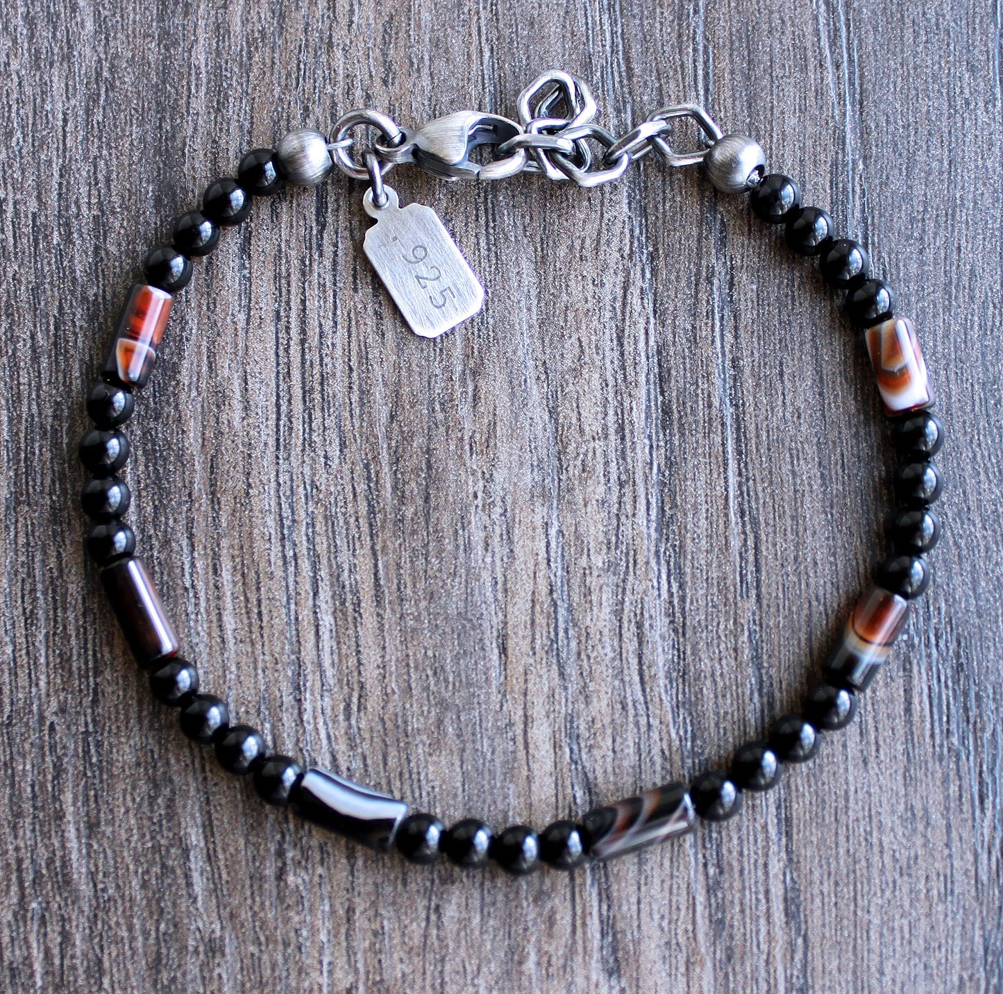 Men's 4mm tube bead bracelet