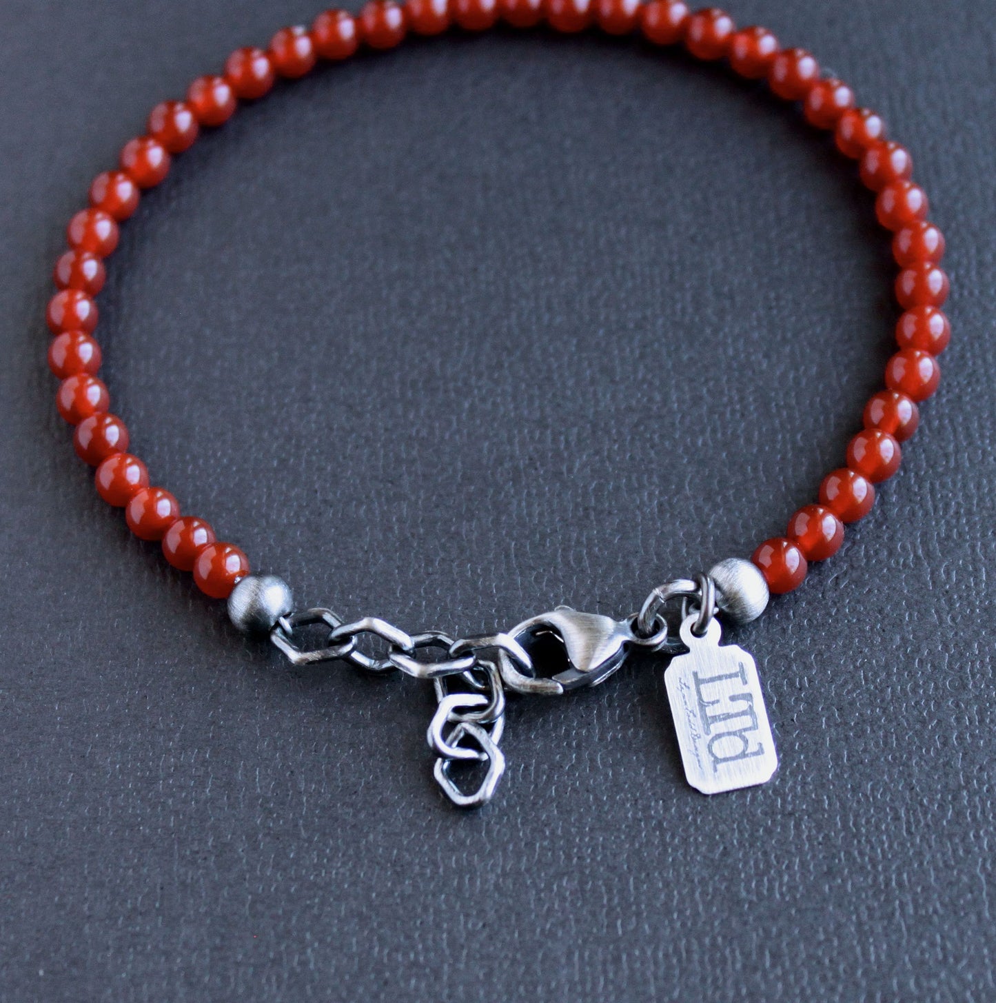men's adjustable 4mm bead bracelet