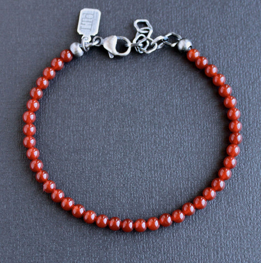 men's adjustable 4mm bead bracelet