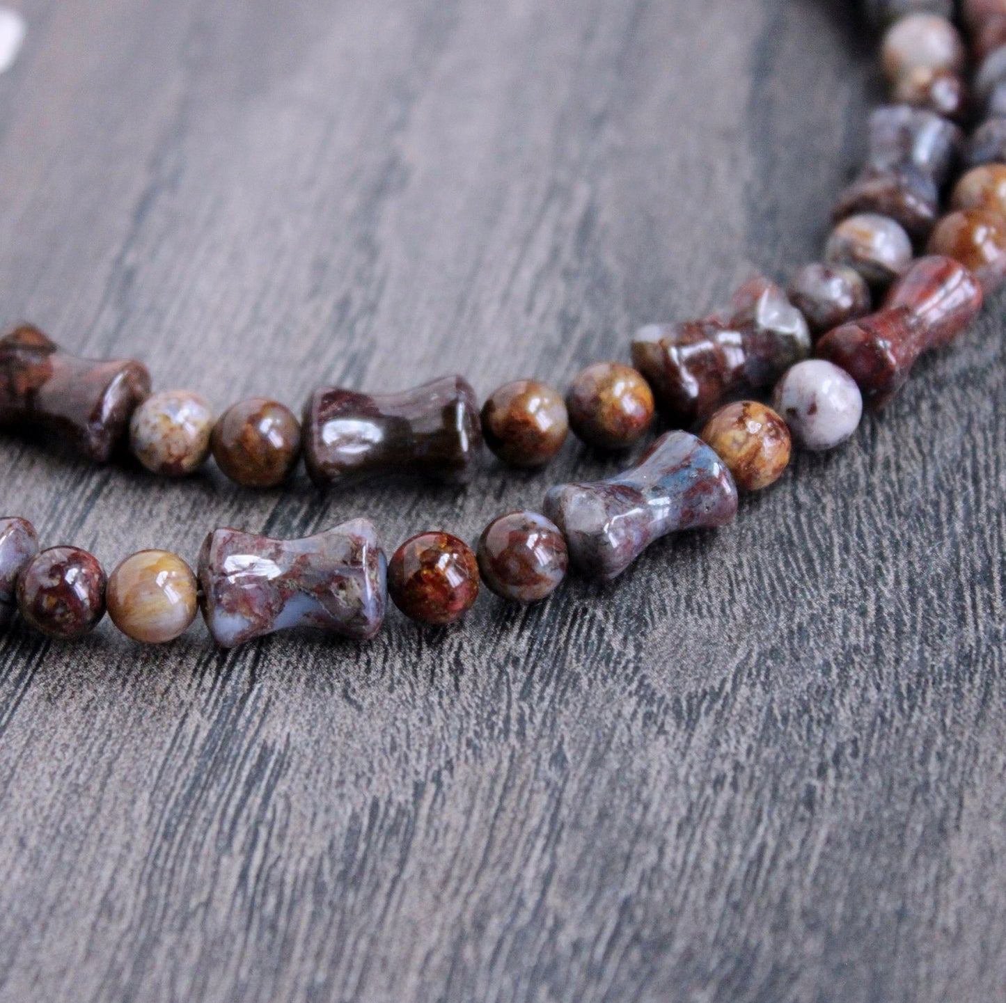 Pietersite bead necklace for men