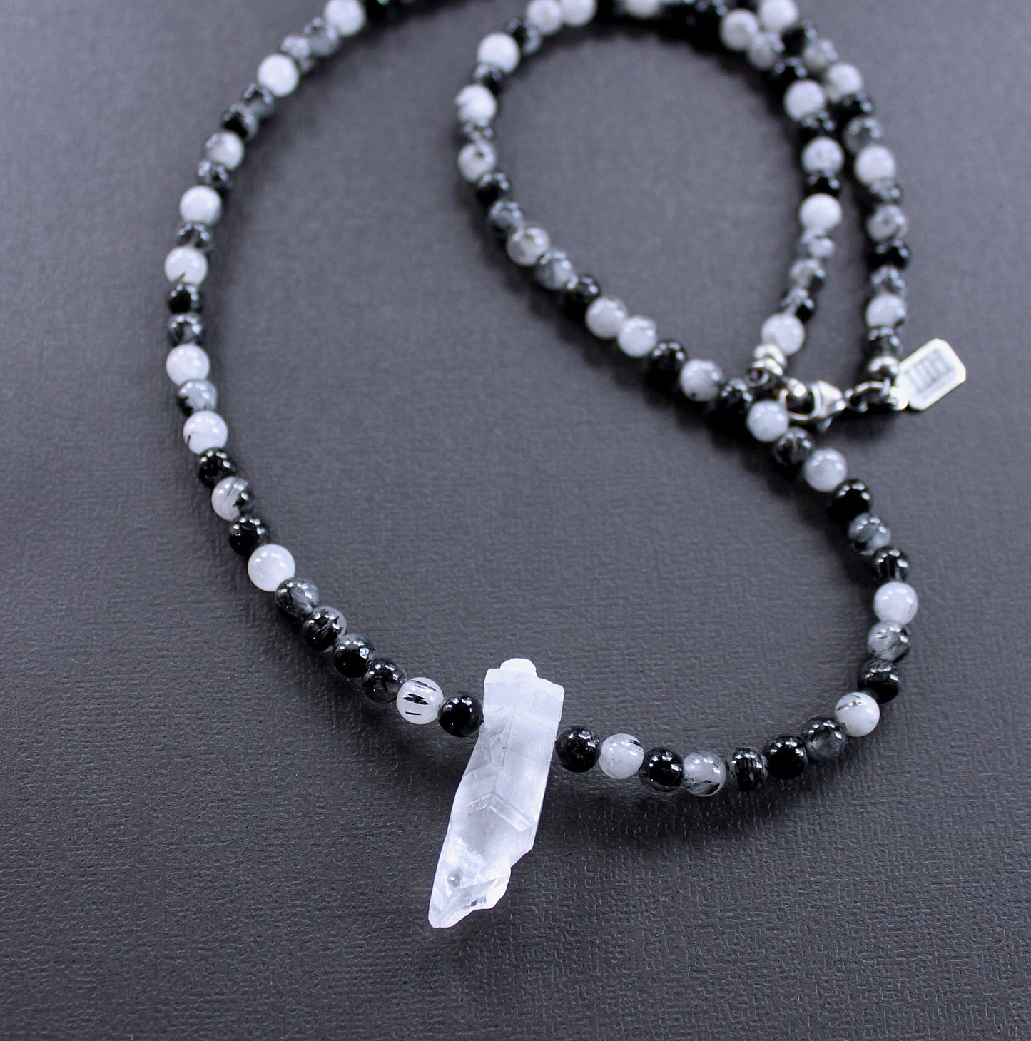 Men's Quartz Point Bead necklace