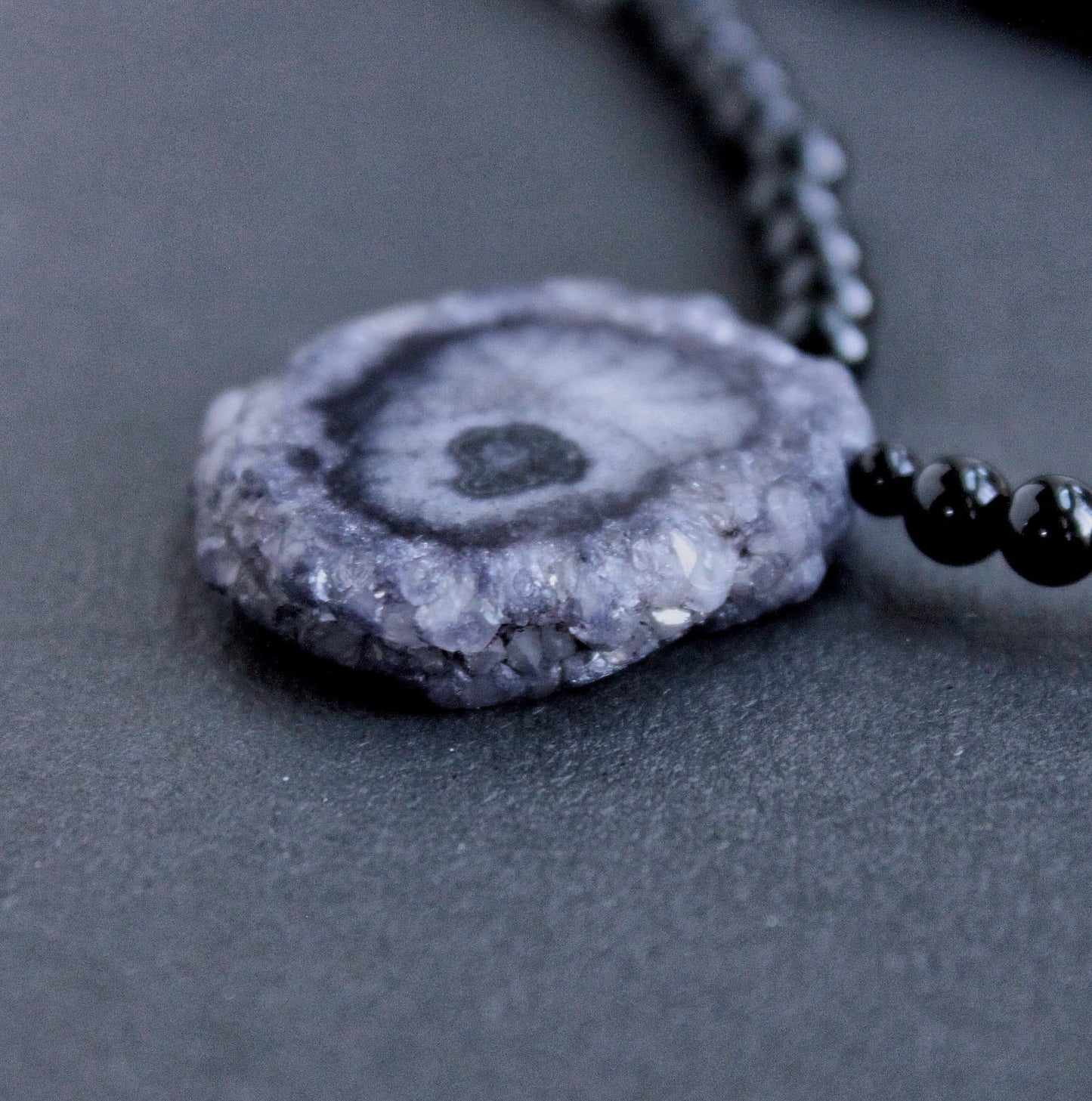 solar quartz beaded necklace