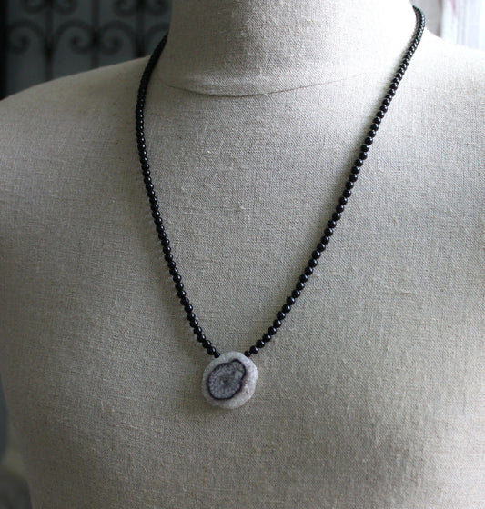 men's solar quartz pendant necklace