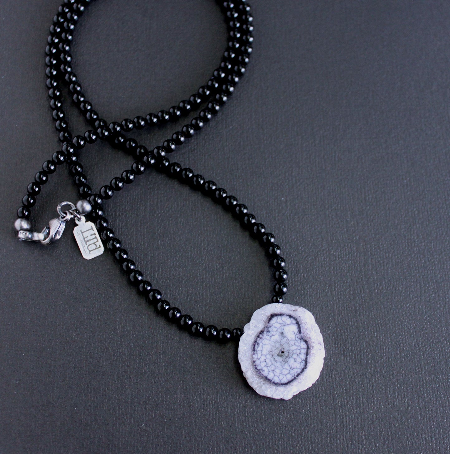 Solar Quartz, Onyx Gemstone Necklace