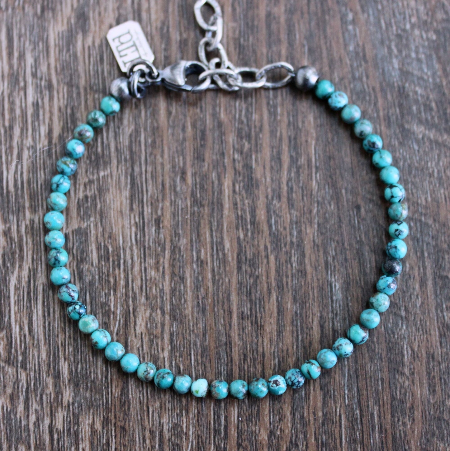 Men's adjustable bead bracelet