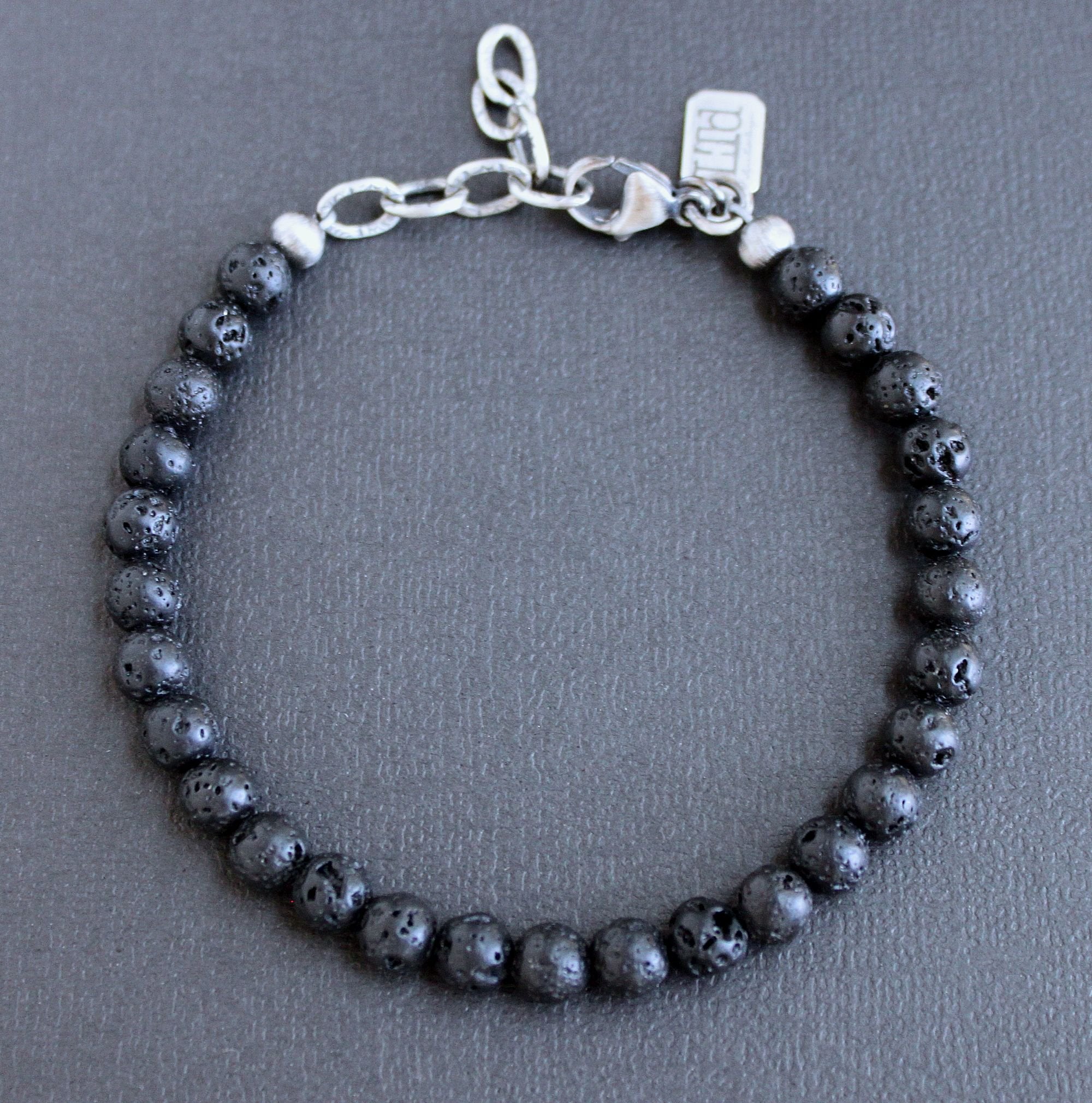 Lava Stones & Custom Beads- Men's Beaded Bracelet - MYKA