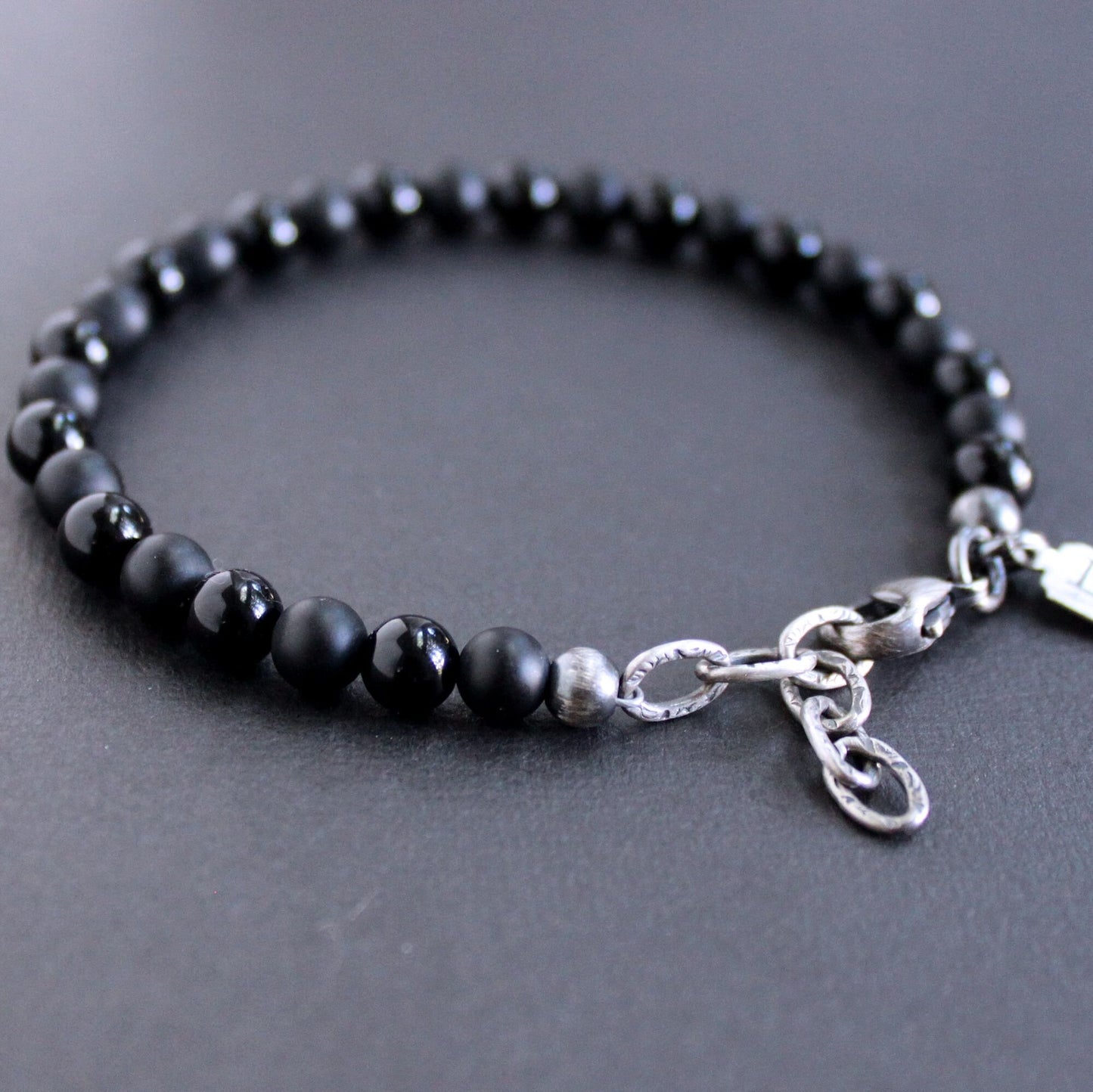 men's 6mm black bead bracelet