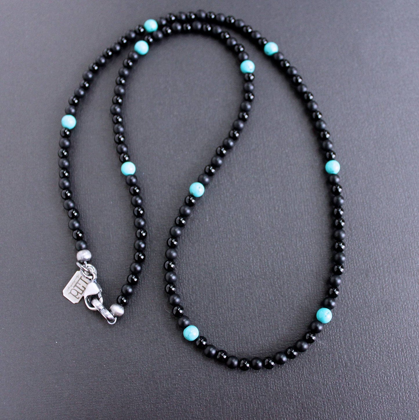 Black Onyx and Turquoise Bead Necklace