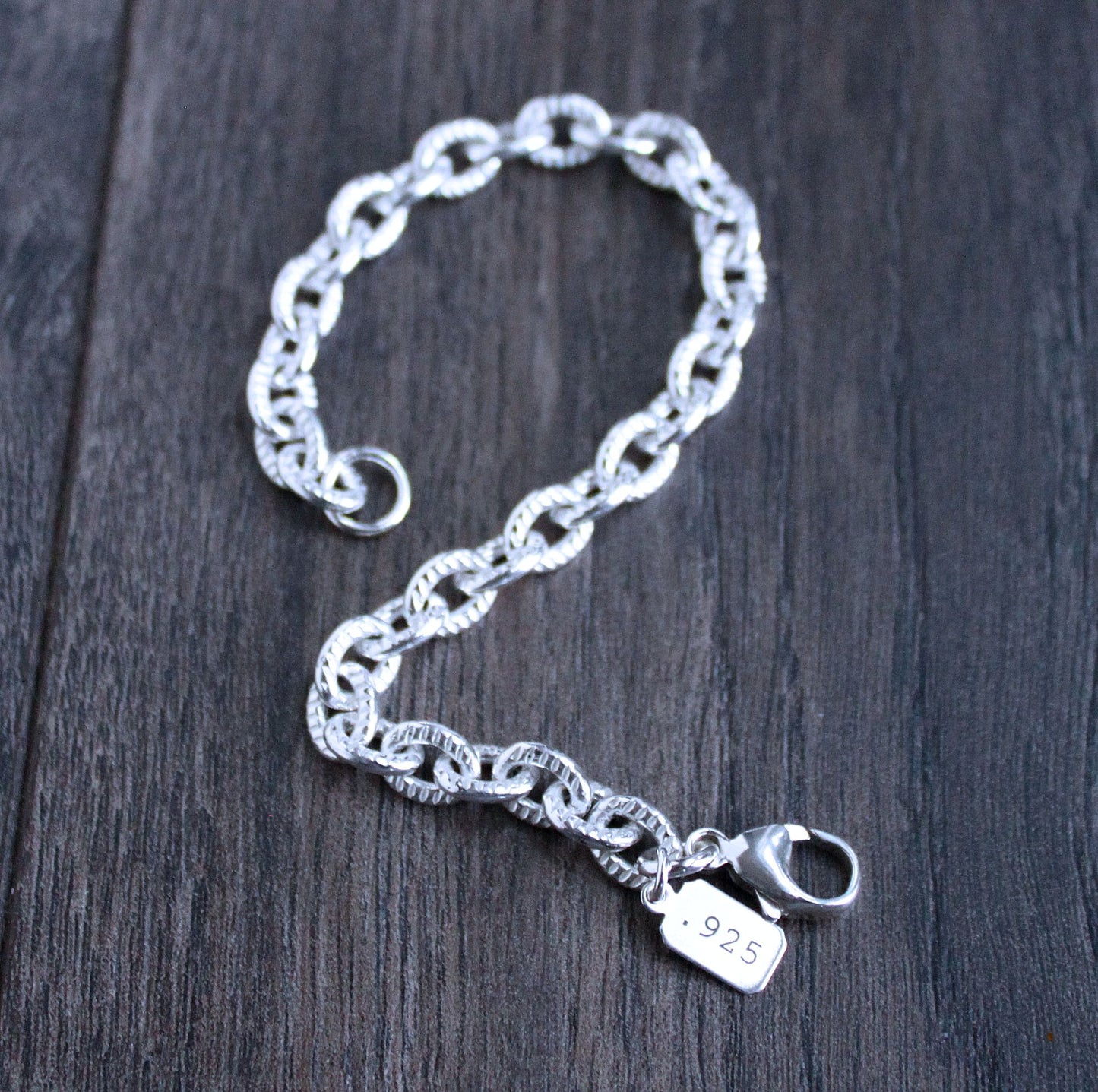 men's heavy sterling silver chain bracelet