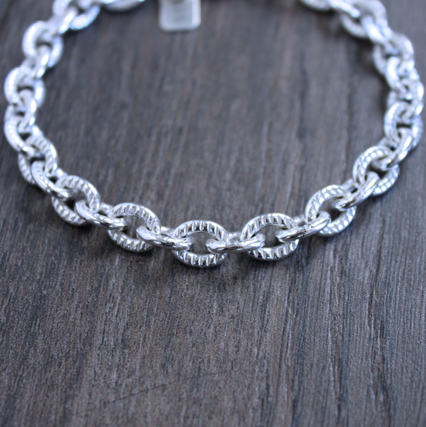 men's heavy textured chain bracelet