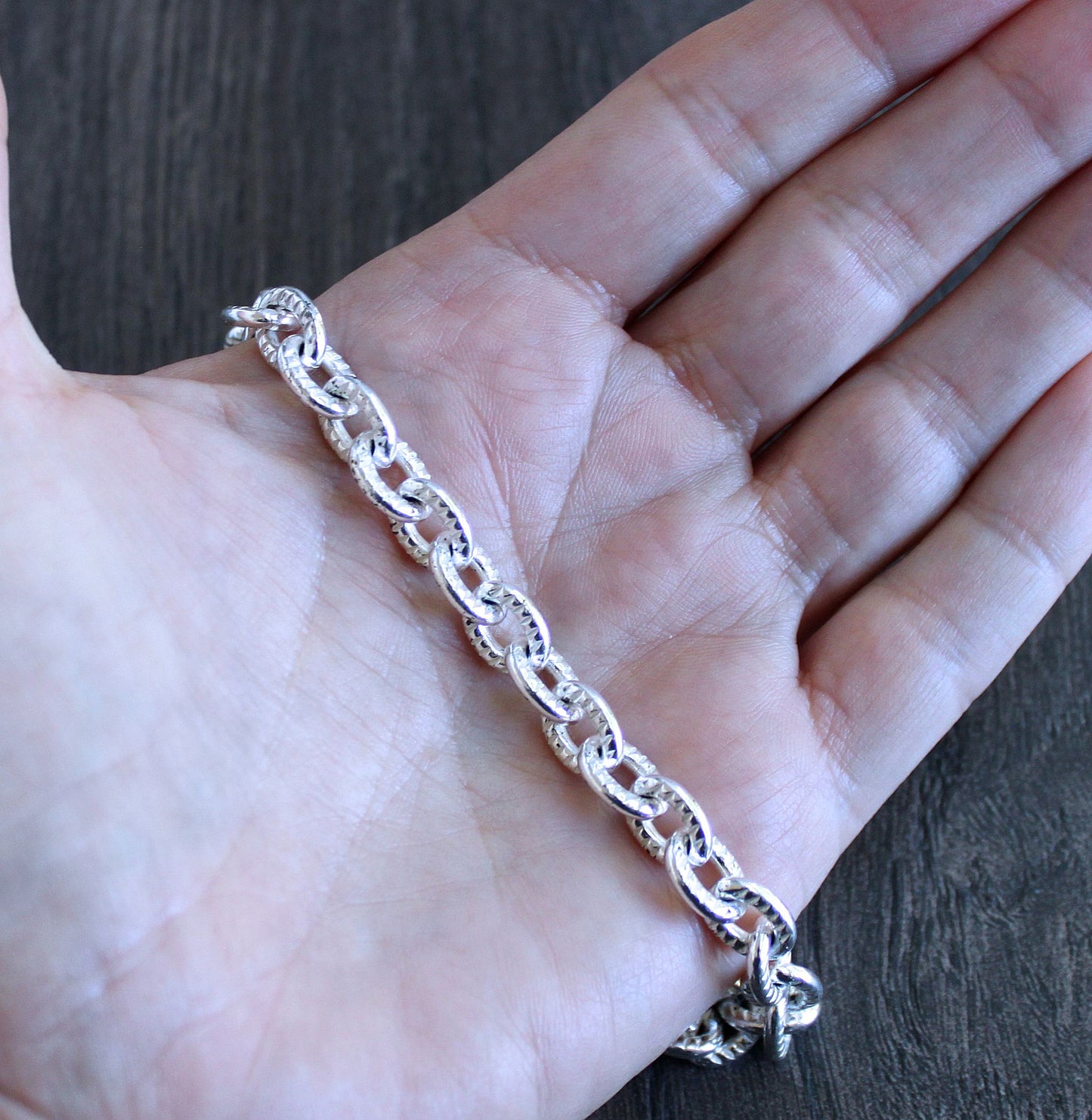 men's 10mm silver chain bracelet