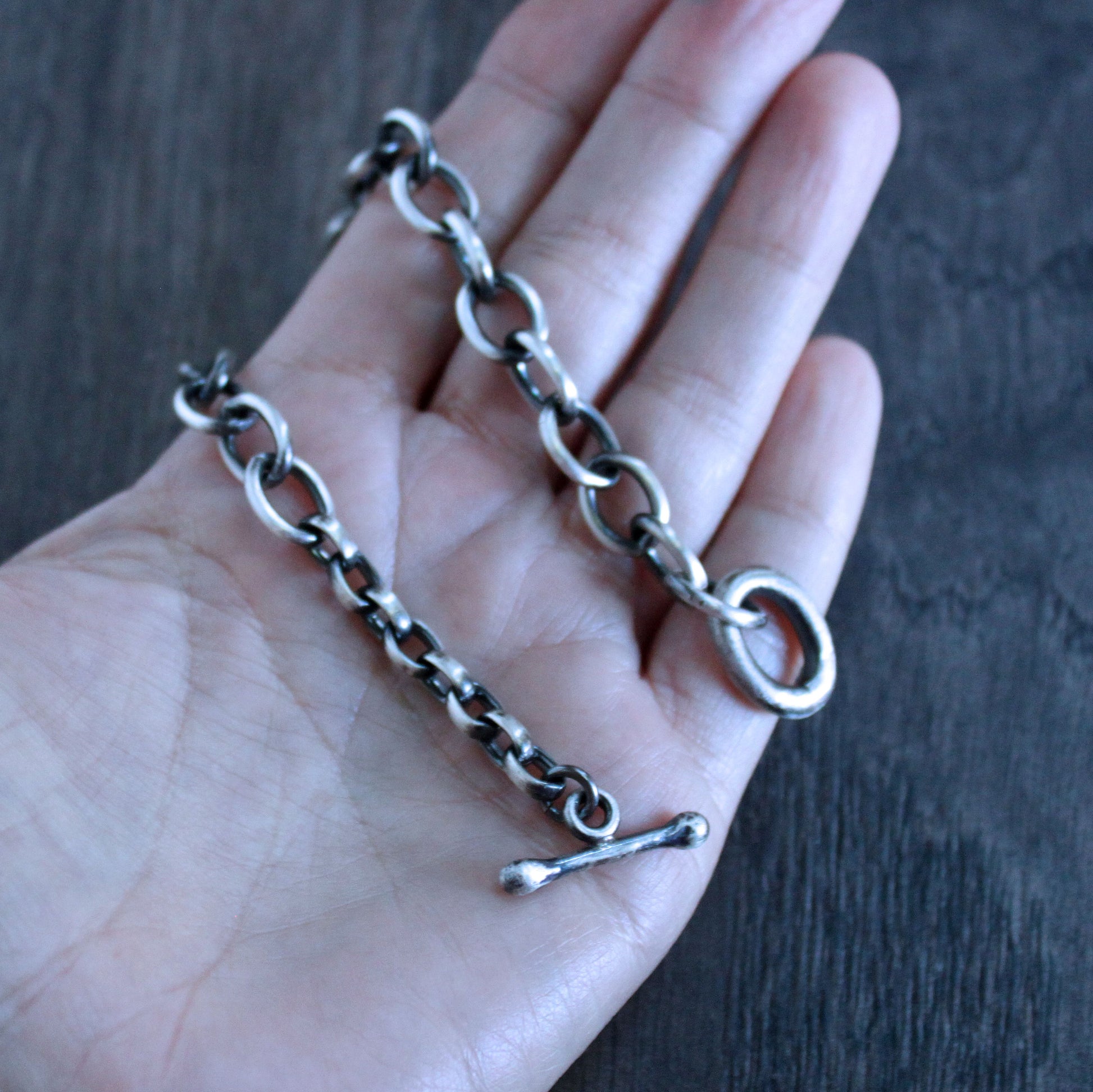 sterling silver cable chain bracelet