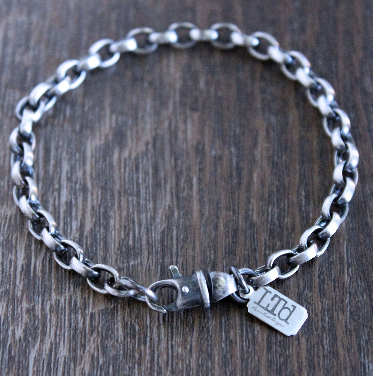 men's heavy silver chain bracelet