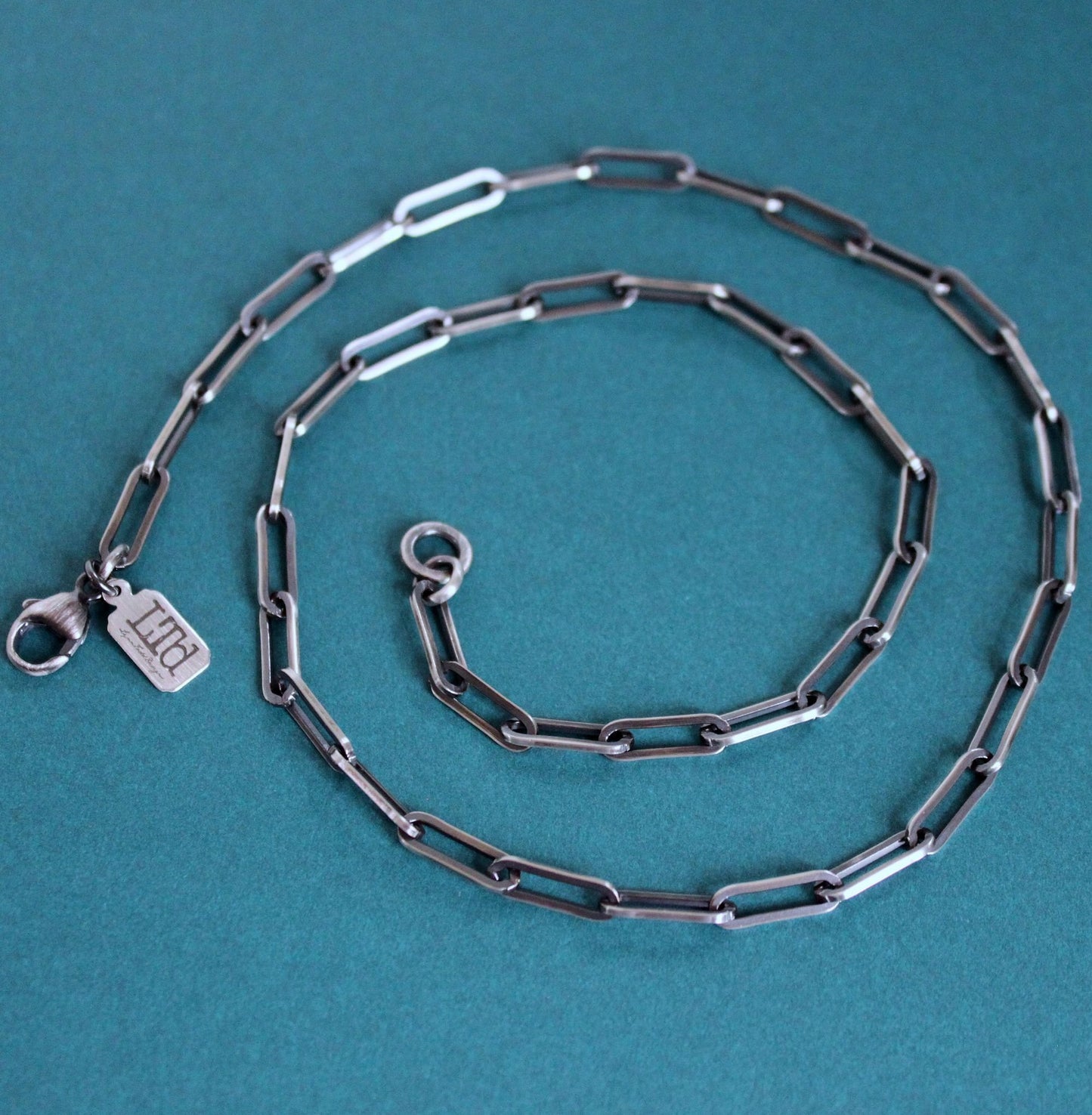 sterling silver paperclip chain necklace